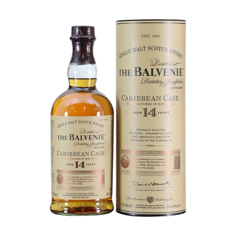 Rượu whisky đơn Scotland The Balvenie Caribbean Cask 14 năm