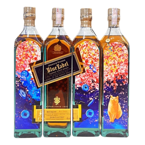 Rượu whisky pha trộn Scotland Johnnie Walker Blue Việt Nam Custom Xuân Đào Quý Mão