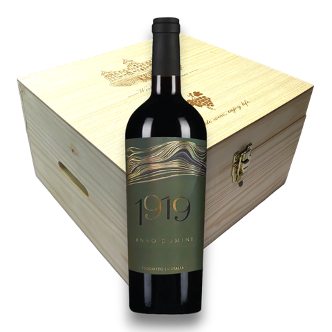 Thùng gỗ 6 chai rượu vang đỏ Ý 1919 Anno Domini - 750ml / 19%