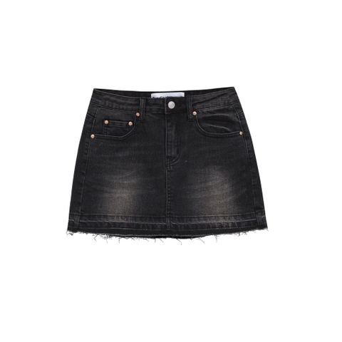 DROP-HEM DENIM SKIRT