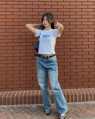 BLUE FLOWERS BABY TEE