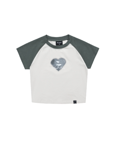 BLUR HEART CROPTEE