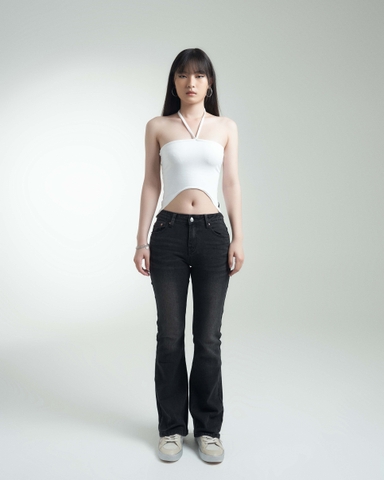 FADED BLACK FLARED JEANS