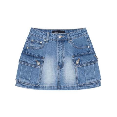 CARGO DENIM SKIRT