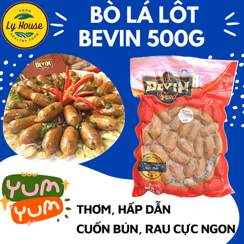 Bò Lá Lốt Bevin 500g | Đặc Sản Nướng Thơm Ngon, Tiện Lợi Cho Gia Đình & Quán Ăn