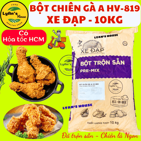 Bột Chiên Gà Rán Trộn Sẵn HV-819 Xe Đạp 10KG – Giải Pháp Chiên Gà Giòn Ngon Cho Quán Ăn