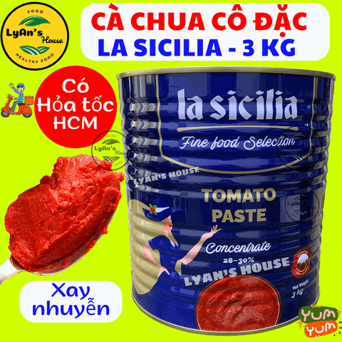 Xốt Cà Chua Xay Nhuyễn Cô Đặc La Sicilia – Tomato Paste 3Kg Giá Sỉ
