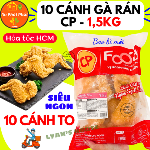 Cánh Gà Chiên Giòn CP 1,5kg (10 Cánh) – Ngon Giòn – Giá Sỉ