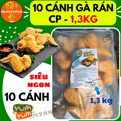 Cánh Gà Chiên Giòn CP 1,3kg (10 Cánh) – Ngon Giòn – Giá Sỉ