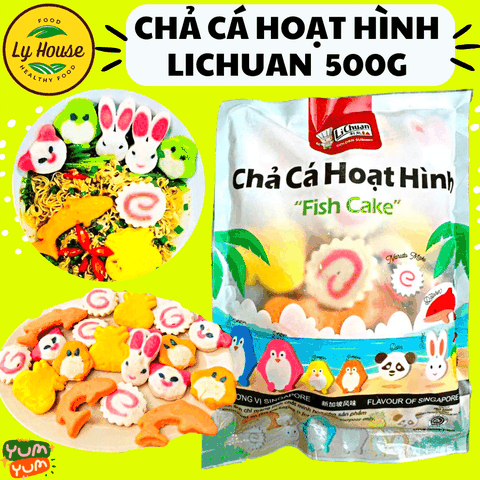 Chả Cá Hoạt Hình Lichuan 500g – Ngộ Nghĩnh, Ngon Giòn, Cho Bé Ăn Vặt