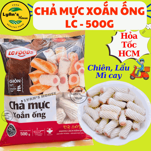 Chả Mực Xoắn Ống LC 500g – Thơm Ngon, Giòn Dai, Giá Sỉ Quán Ăn