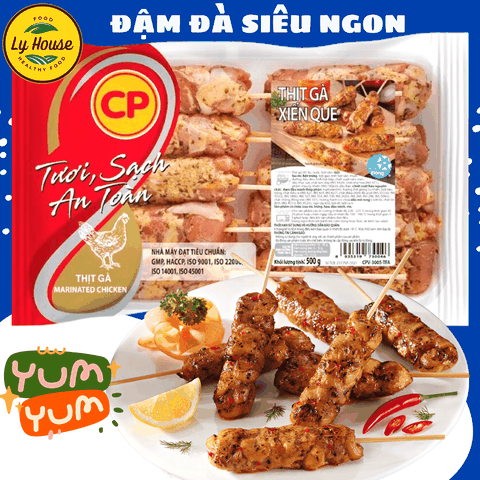 Thịt Gà Xiên Que CP 500g (10 Xiên) | Gà Xiên Nướng – Ăn Vặt – Giá Sỉ Quán Ăn