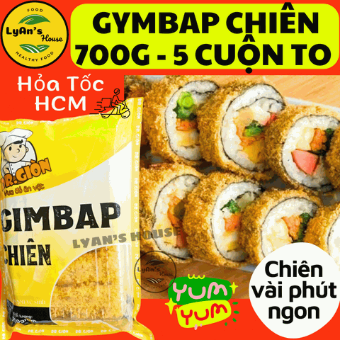 Cơm Cuộn Gymbap Kimbap Chiên Dr Giòn 700g (5 Cuộn) | Giòn Rụm, Đầy Nhân