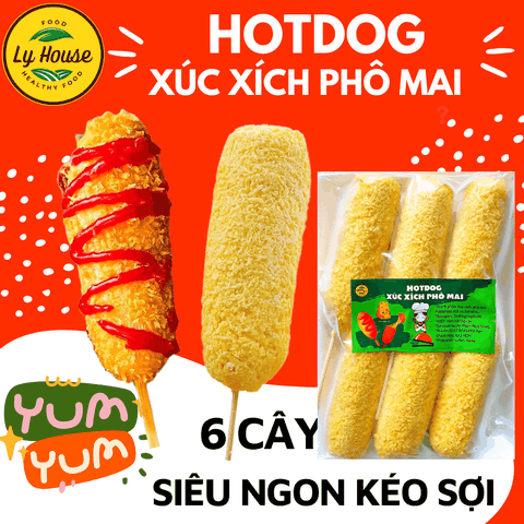 Hotdog Xúc Xích Phô Mai LyAn 500g (6 Cây) | Ăn Vặt Ngon – Giá Sỉ Quán Ăn