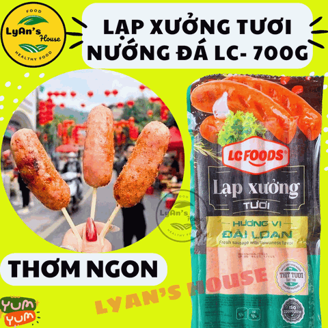 Lạp Xưởng Tươi Đài Loan Lacusina 700g (10 Cây) – Lạp Xưởng Nướng Đá Ngon