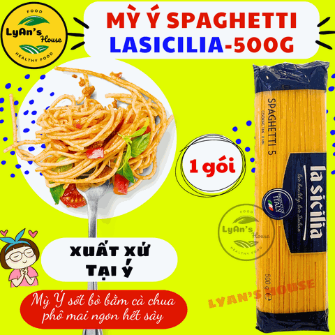 Mì Ý Spaghetti Lacisilia 500g – Sợi Tròn – Ngon Chuẩn Vị Ý