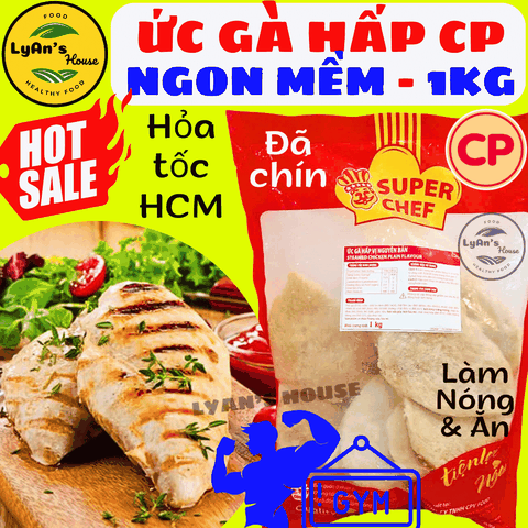 Ức Gà Hấp CP 1kg (~9 cái) – Làm nóng Ăn liền tiện lợi – Giá sỉ – Giao nhanh HCM