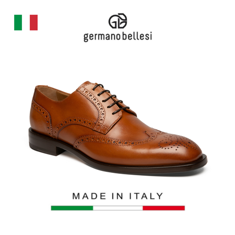 GIÀY DA CÔNG SỞ MÀU NÂU (DA THẬT) - GERMANO BELLESI - SẢN XUẤT THỦ CÔNG TẠI ITALY