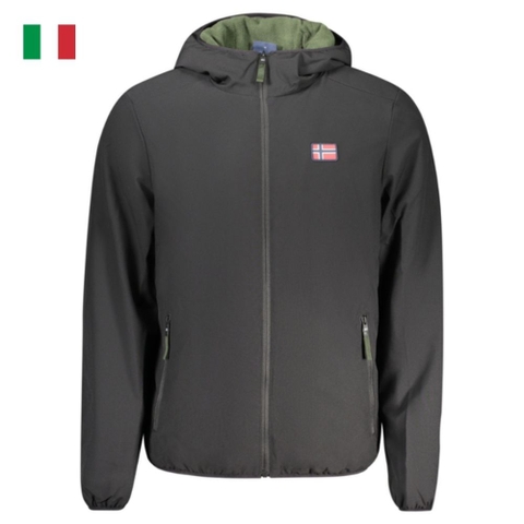 ÁO KHOÁC GIÓ NAM LÓT NỈ CÓ MŨ MÀU ĐEN - NORWAY - NHẬP KHẨU CHÍNH HÃNG TỪ Ý