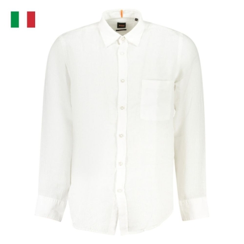 ÁO SƠ MI NAM DÀI TAY MÀU TRẮNG - BOSS - NHẬP KHẨU CHÍNH HÃNG TỪ ITALY