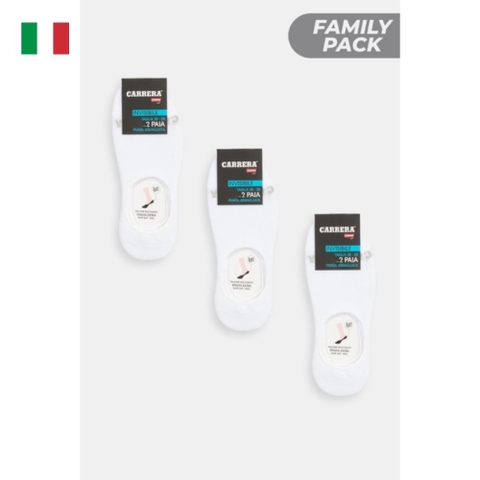 PACK 2 ĐÔI TẤT NAM NỬA BÀN CHÂN MÀU TRẮNG - CARRERA JEANS - NHẬP KHẨU CHÍNH HÃNG TỪ Ý
