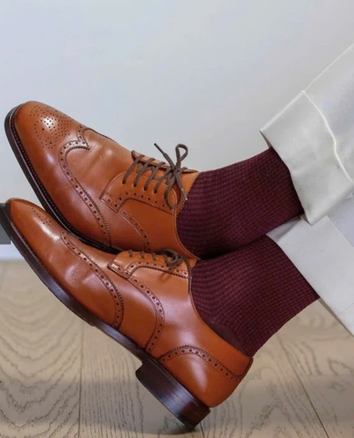 GIÀY DA CÔNG SỞ MÀU NÂU (DA THẬT) - GERMANO BELLESI - SẢN XUẤT THỦ CÔNG TẠI ITALY