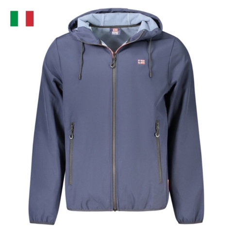 ÁO KHOÁC NỈ NAM CÓ MŨ MÀU XANH THAN - NORWAY - NHẬP KHẨU CHÍNH HÃNG TỪ Ý