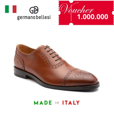 GIÀY DA CÔNG SỞ MÀU NÂU (DA THẬT) - GERMANO BELLESI - SẢN XUẤT THỦ CÔNG TẠI ITALY