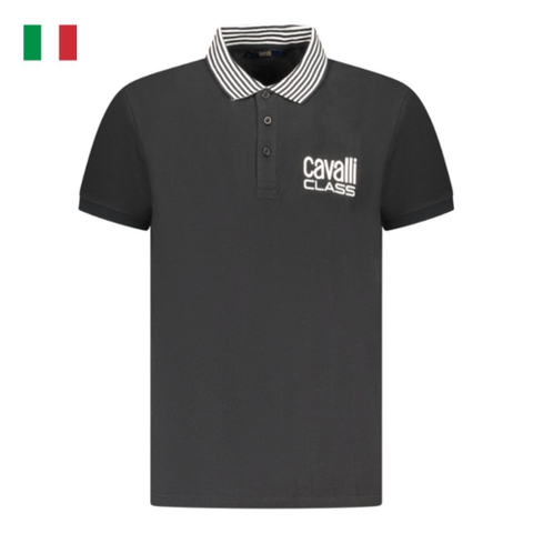ÁO POLO NAM MÀU ĐEN - CAVALLI CLASS - NHẬP KHẨU CHÍNH HÃNG TỪ Ý