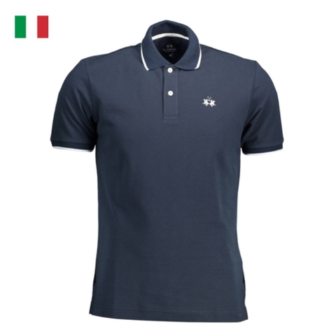 ÁO POLO NAM MÀU XANH THAN VIỀN CỔ - LA MARTINA - NHẬP KHẨU CHÍNH HÃNG TỪ Ý