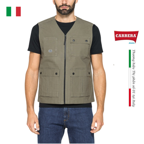 ÁO KHOÁC GILE NAM 406T1196A - CARRERA JEANS - NHẬP KHẨU CHÍNH NGẠCH TỪ ITALIA