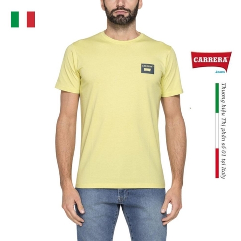 ÁO THUN NAM CỘC TAY BASIC MÀU VÀNG IN LOGO – CARRERA JEANS - NHẬP KHẨU CHÍNH HÃNG TỪ Ý