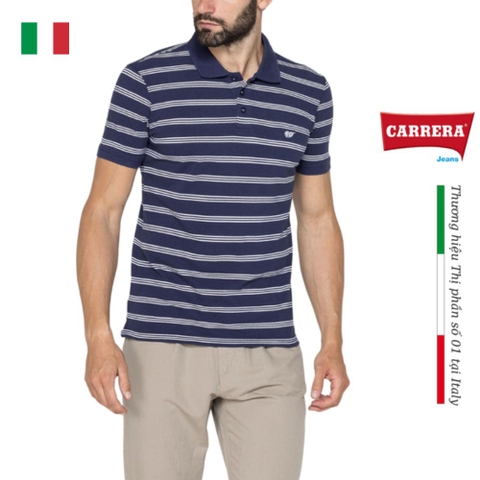 ÁO POLO KẺ NAM VẢI PIQUET COTTON - CARRERA JEANS - NHẬP KHẨU CHÍNH HÃNG TỪ ITALIA