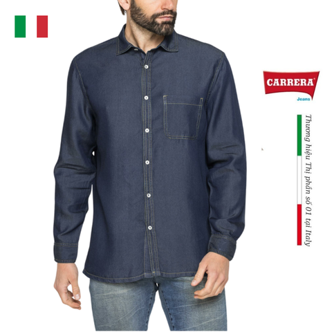 ÁO SƠ MI NAM DENIM LYOCELL DÀI TAY 211A1227A – CARRERA JEANS - NHẬP KHẨU CHÍNH NGẠCH TỪ Ý