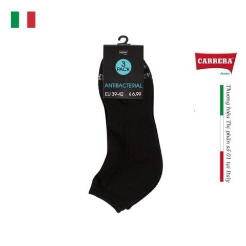PACK 3 ĐÔI TẤT UNISEX SUPERSNEAKER KHÁNG KHUẨN - CARRERA JEANS - NHẬP KHẨU CHÍNH HÃNG TỪ Ý