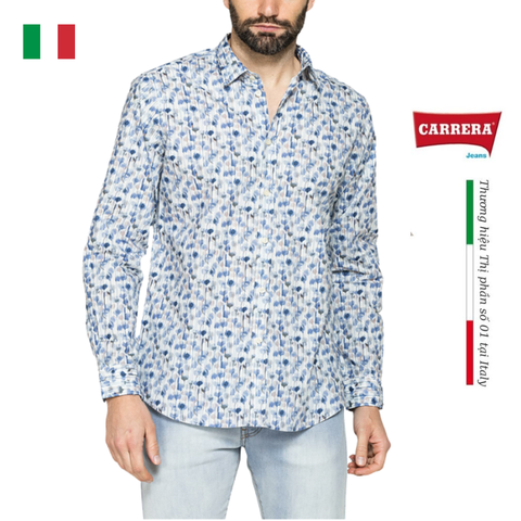 ÁO SƠ MI NAM DÀI TAY HỌA TIẾT 220A1241A  – CARRERA JEANS - NHẬP KHẨU CHÍNH NGẠCH TỪ Ý