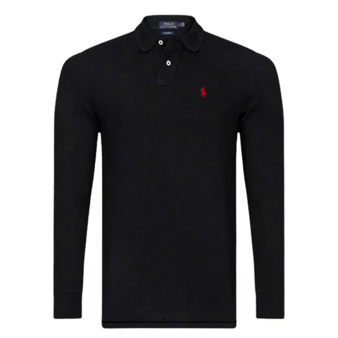 ÁO POLO SLIMFIT DÀI TAY NAM MÀU ĐEN RA4685834 - RALPH LAUREN - NHẬP KHẨU CHÍNH HÃNG TỪ CHLB ĐỨC