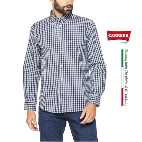 ÁO SƠ MI DÀI TAY NAM KẺ CARO 213A1230A – CARRERA JEANS - NHẬP KHẨU CHÍNH NGẠCH TỪ Ý