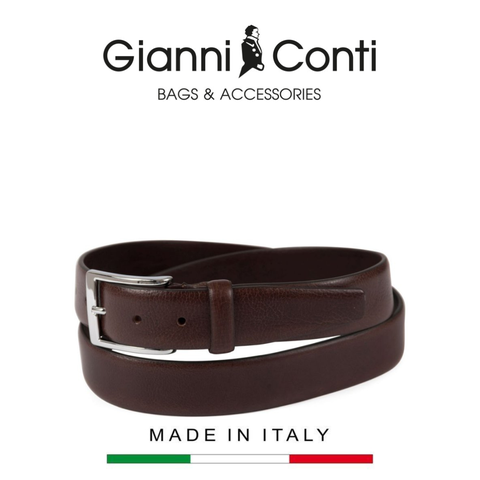 THẮT LƯNG DA THẬT NAM MÀU NÂU 5155427-35-28 - GIANNI CONTI - SẢN XUẤT THỦ CÔNG TẠI ITALIA