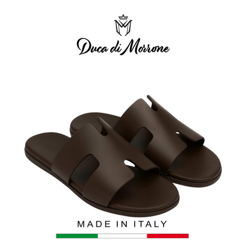 DÉP NAM DA THẬT CAO CẤP MÀU NÂU - DUCA DI MORRONE - SẢN XUẤT TẠI ITALY