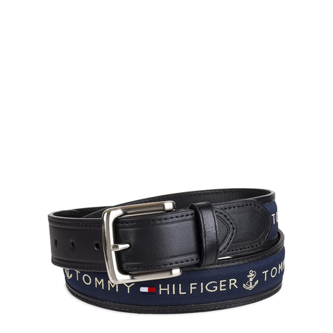 THẮT LƯNG DA NAM MÀU XANH NAVY - TOMMY HILFIGER - NHẬP KHẨU TRỰC TIẾP TỪ MỸ