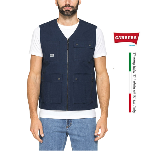 ÁO KHOÁC GILE NAM 406T1196A - CARRERA JEANS - NHẬP KHẨU CHÍNH NGẠCH TỪ ITALIA