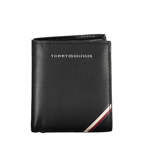 VÍ NAM DA THẬT MÀU ĐEN - TOMMY HILFIGER - NHẬP KHẨU CHÍNH HÃNG TỪ Ý