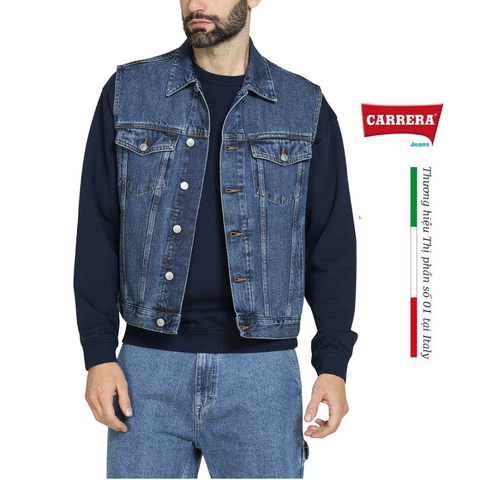 ÁO KHOÁC DENIM GILE NAM 420C1021R – CARRERA JEANS - NHẬP KHẨU CHÍNH NGẠCH TỪ Ý