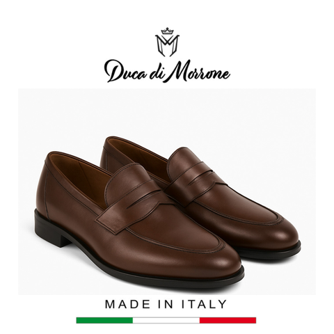 GIÀY LƯỜI DA NAM CAO CẤP (DA THẬT) - DUCA DI MORRONE - SẢN XUẤT TẠI ITALY