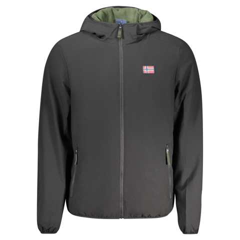 ÁO KHOÁC GIÓ NAM CÓ MŨ MÀU ĐEN - NORWAY - NHẬP KHẨU CHÍNH HÃNG TỪ Ý