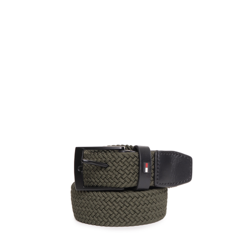 THẮT LƯNG DA NAM MÀU XANH RÊU - TOMMY HILFIGER - NHẬP KHẨU CHÍNH HÃNG TỪ Ý