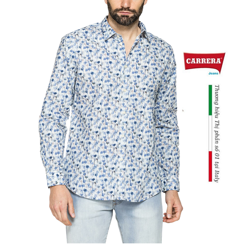 ÁO SƠ MI NAM DÀI TAY HỌA TIẾT 220A1241A  – CARRERA JEANS - NHẬP KHẨU CHÍNH NGẠCH TỪ Ý