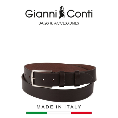 THẮT LƯNG DA THẬT NAM MÀU NÂU 5155437-35-28 - GIANNI CONTI - SẢN XUẤT THỦ CÔNG TẠI ITALIA