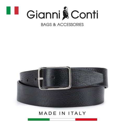 THẮT LƯNG DA THẬT NAM HAI MẶT MÀU ĐEN-NÂU 5155419-35 - GIANNI CONTI - SẢN XUẤT THỦ CÔNG TỪ ITALIA